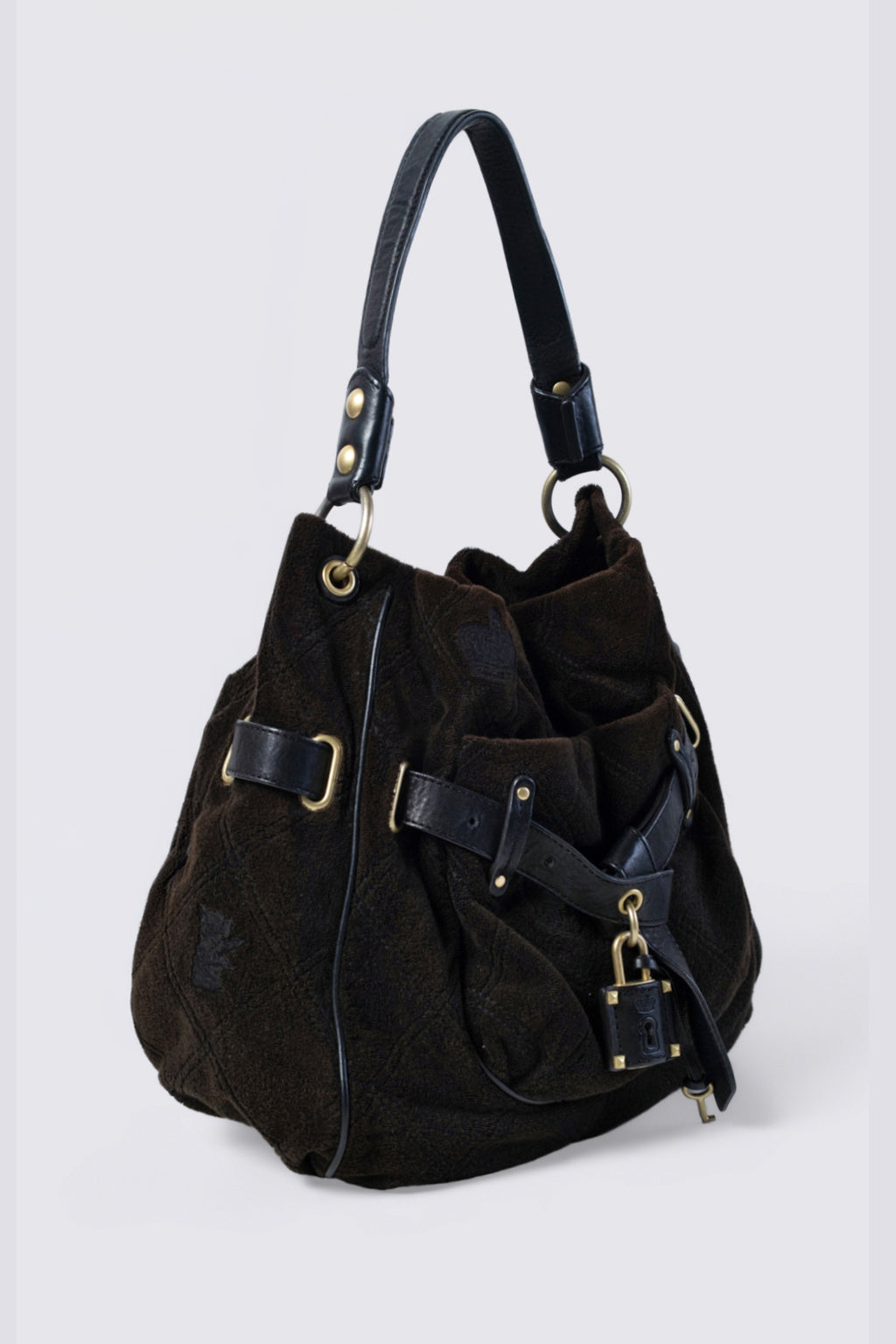 Y2K Juicy Couture Lock & Key Terry Cloth Hobo Bag