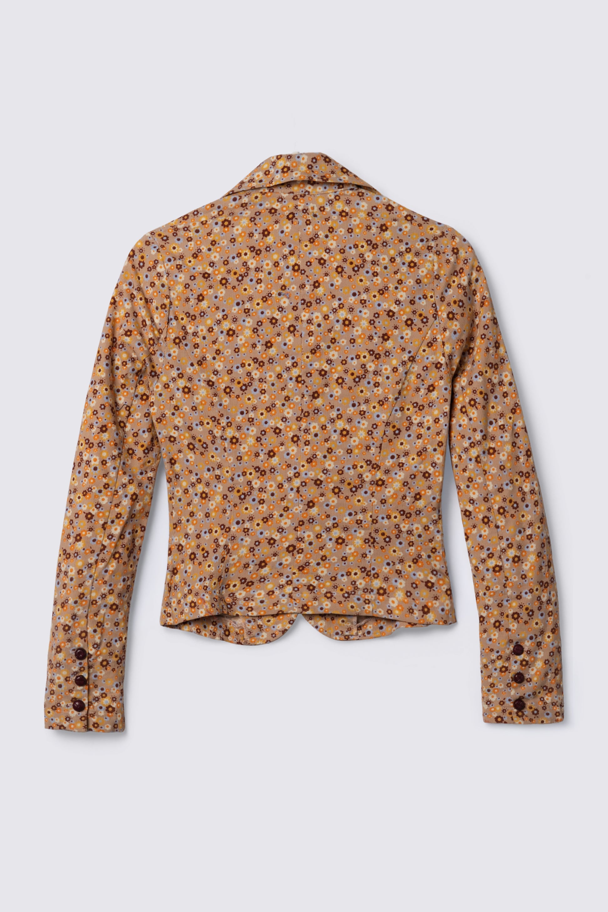 Y2K Floral Print Corduroy Jacket