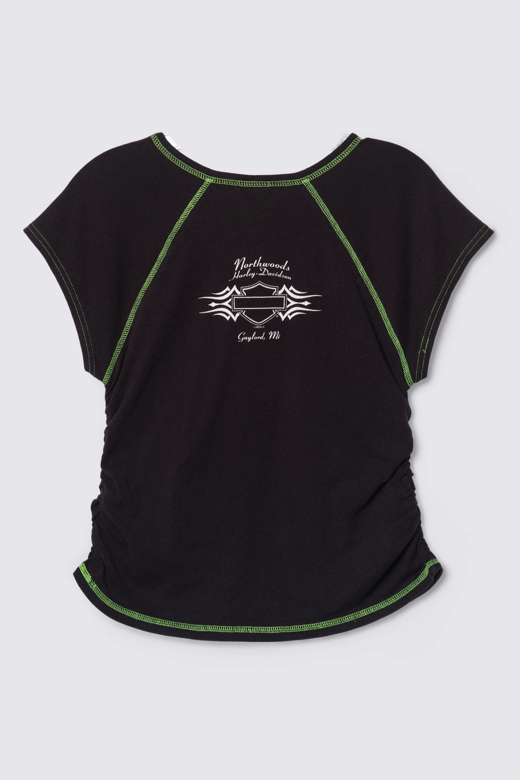 Y2K Harley Ruched Side Baby Tee