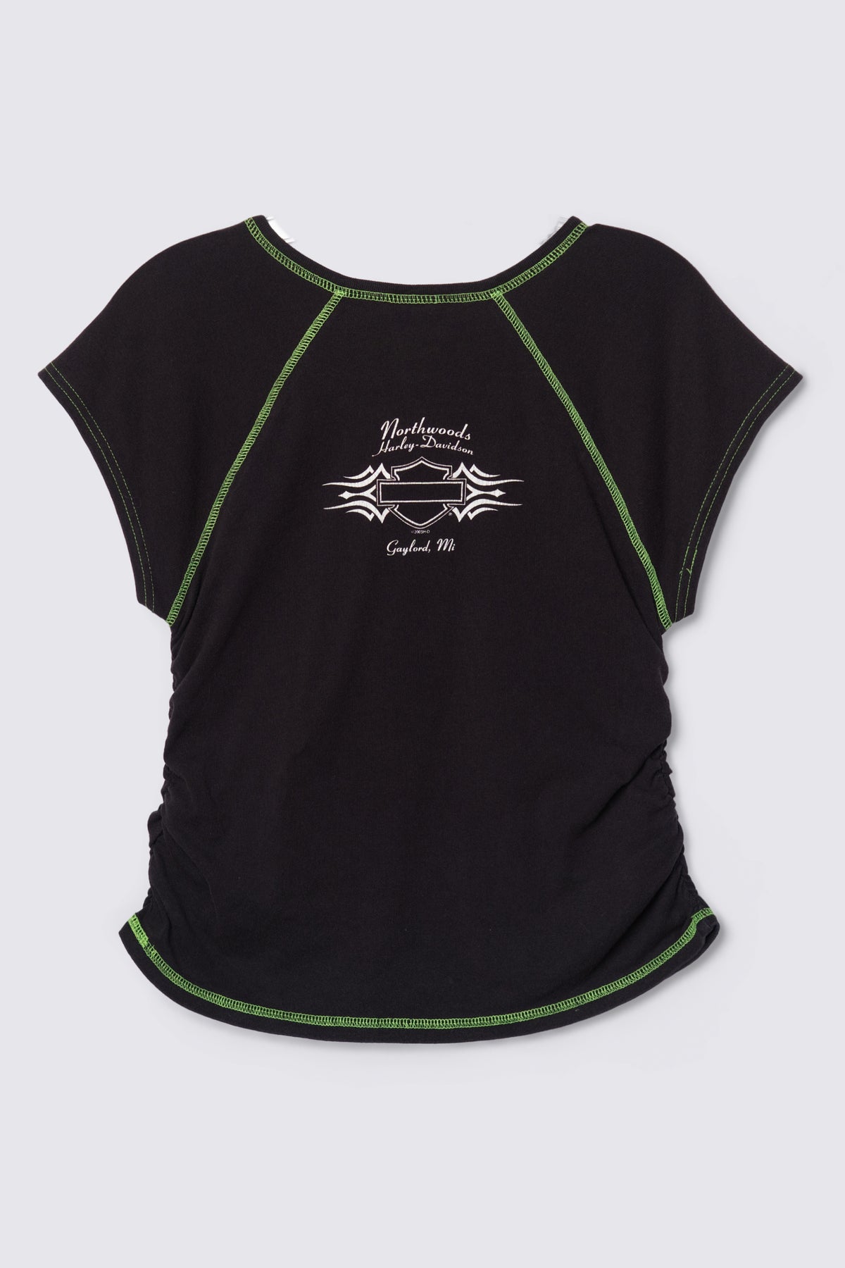 Y2K Harley Ruched Side Baby Tee
