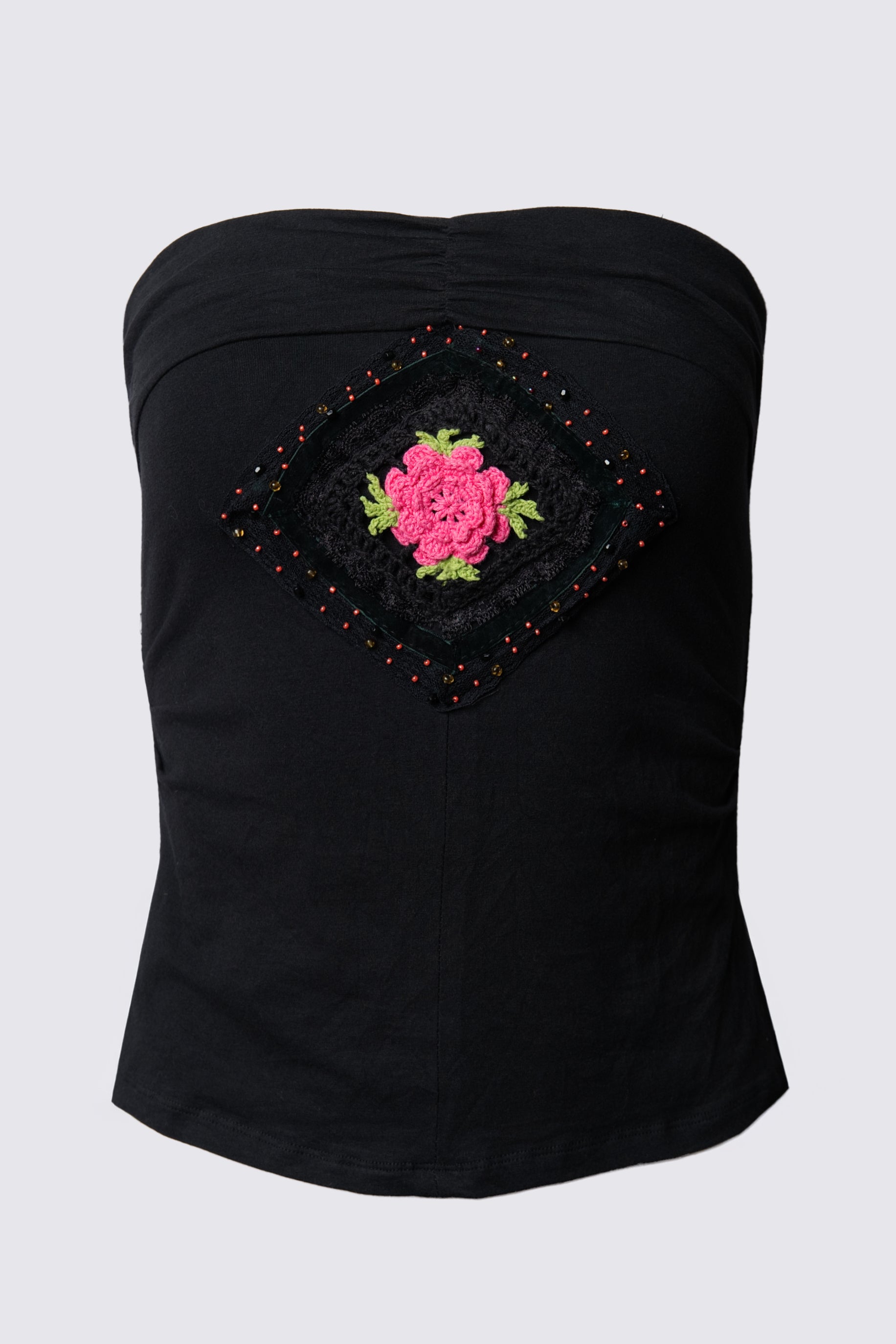 Y2K Euro Beaded Convertible Halter Tube Top