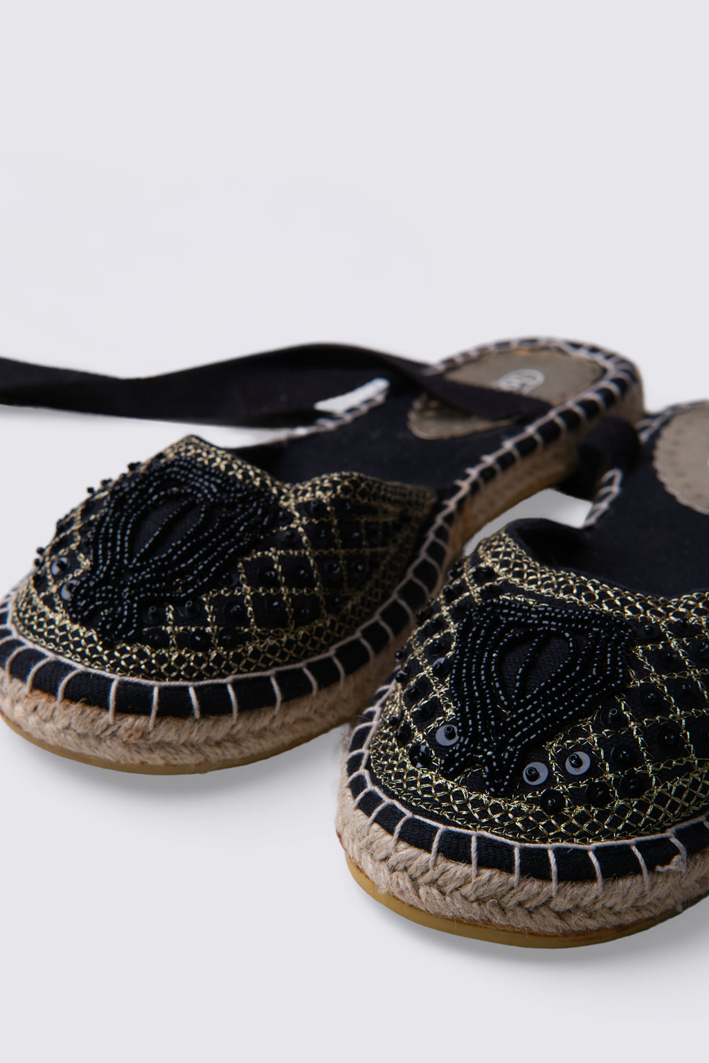 Y2K Beaded Espadrille Ballet Flats