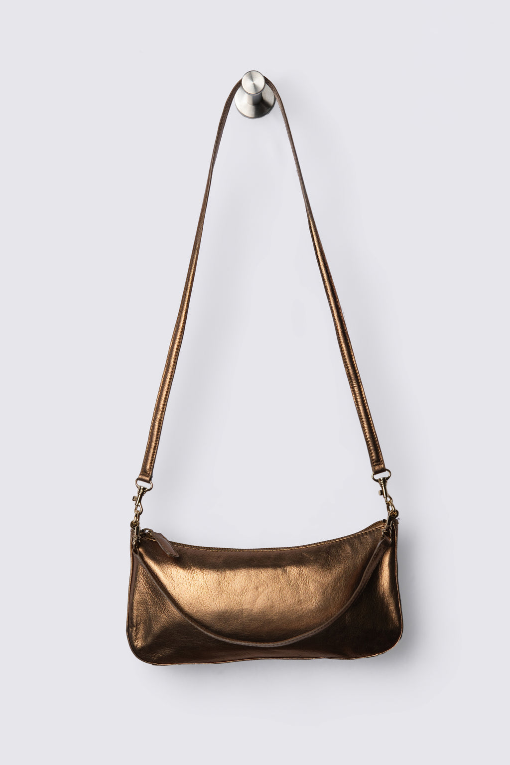 Y2K Gianni Bini Convertible Metallic Leather Baguette