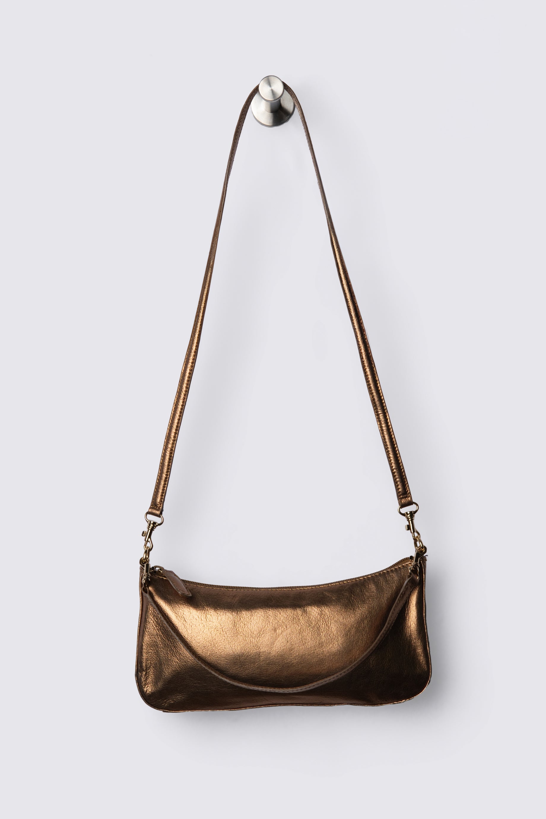 Y2K Gianni Bini Convertible Metallic Leather Baguette
