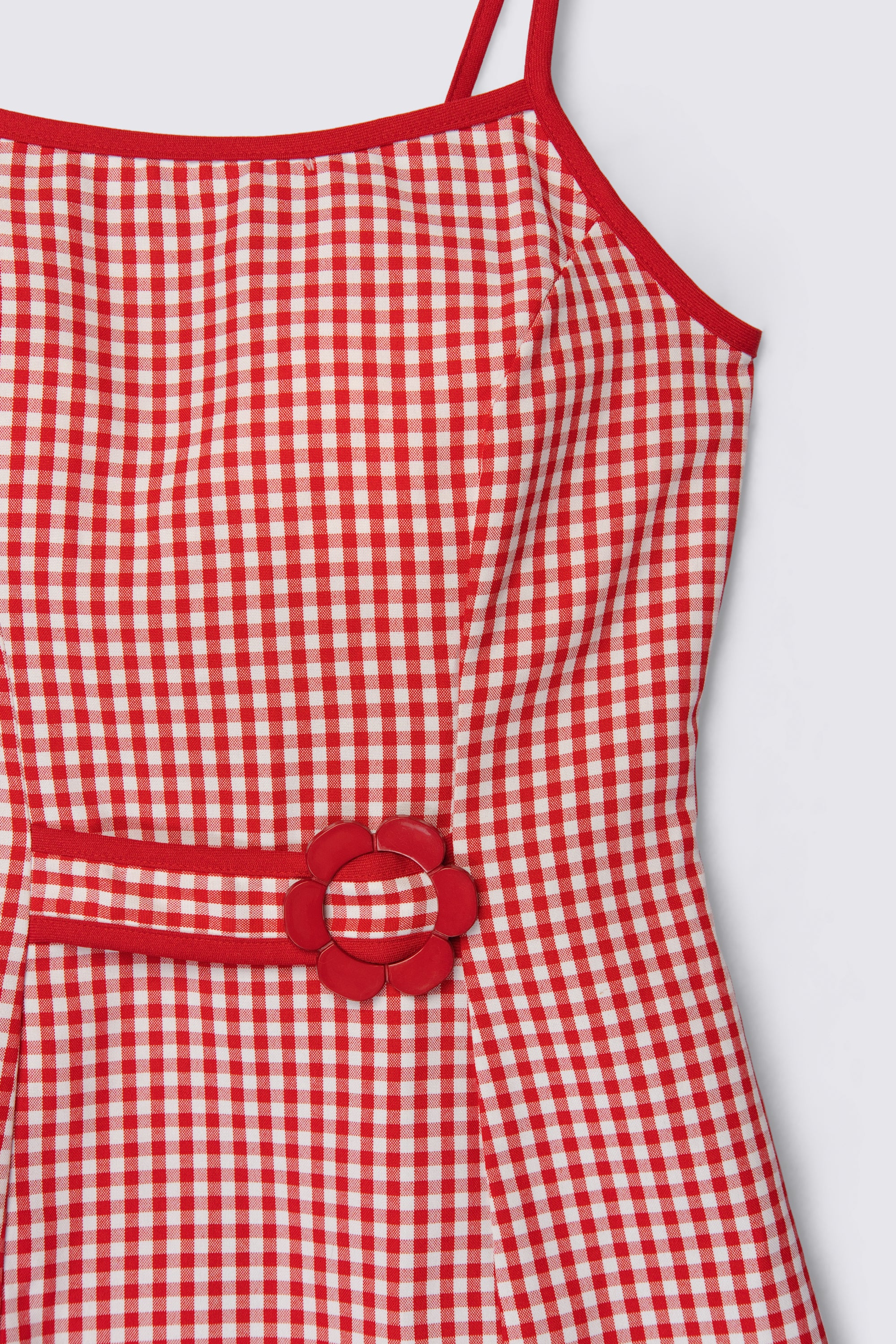 90s Wrapper Belted Gingham Mini Dress