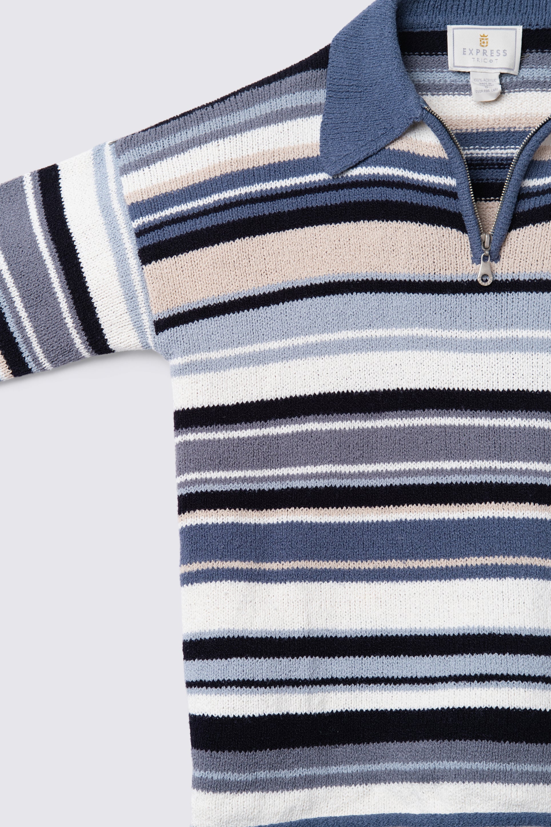 90s Express Striped Zip Sweater