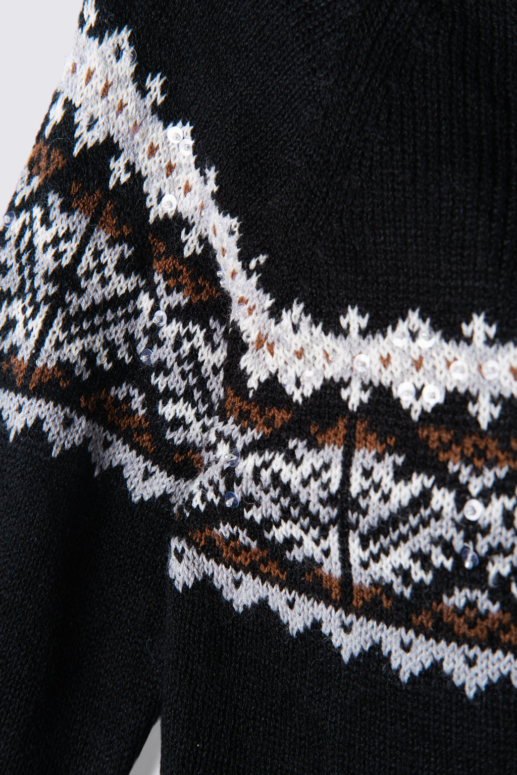 Sequin Fair Isle Zip Cardigan