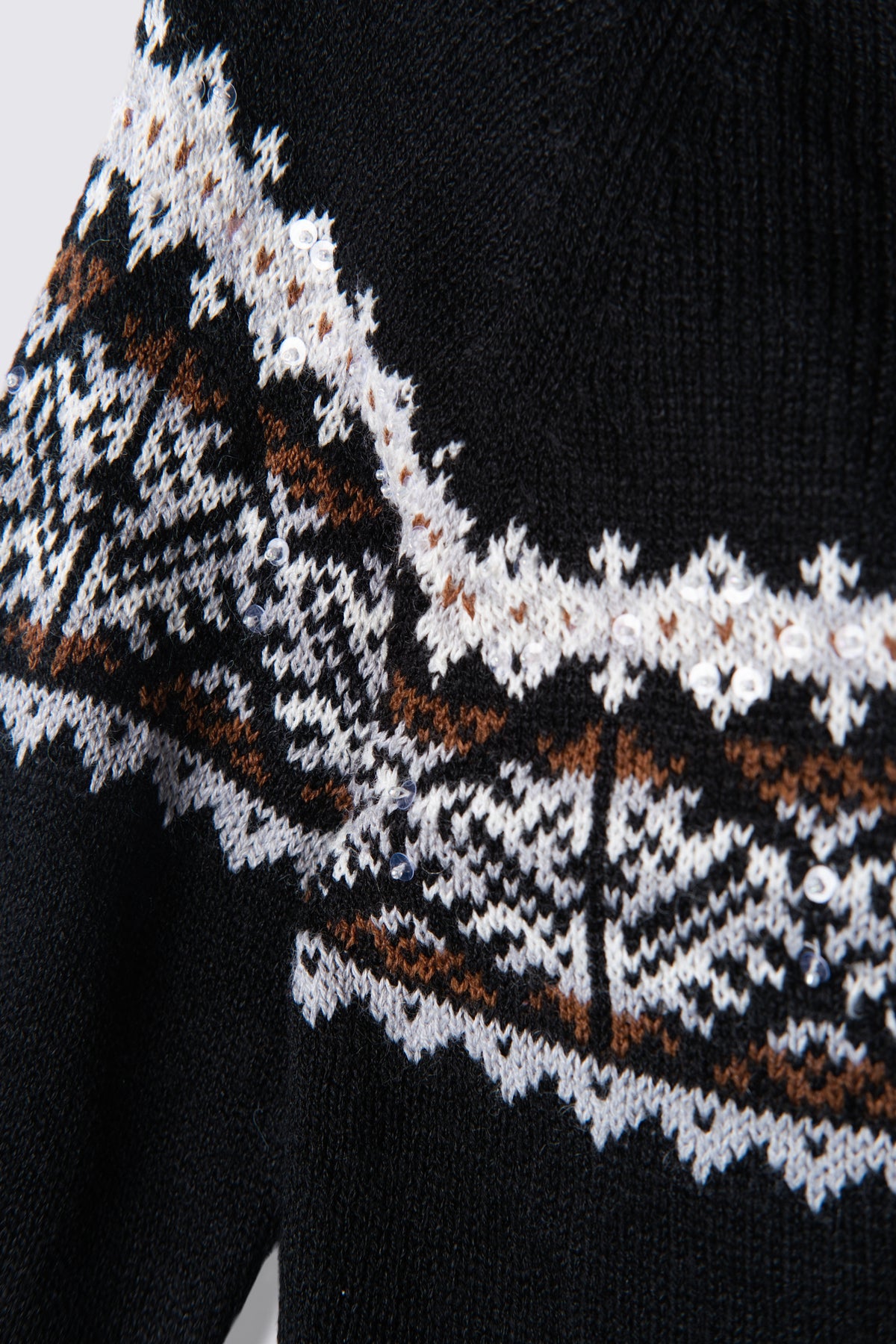 Sequin Fair Isle Zip Cardigan