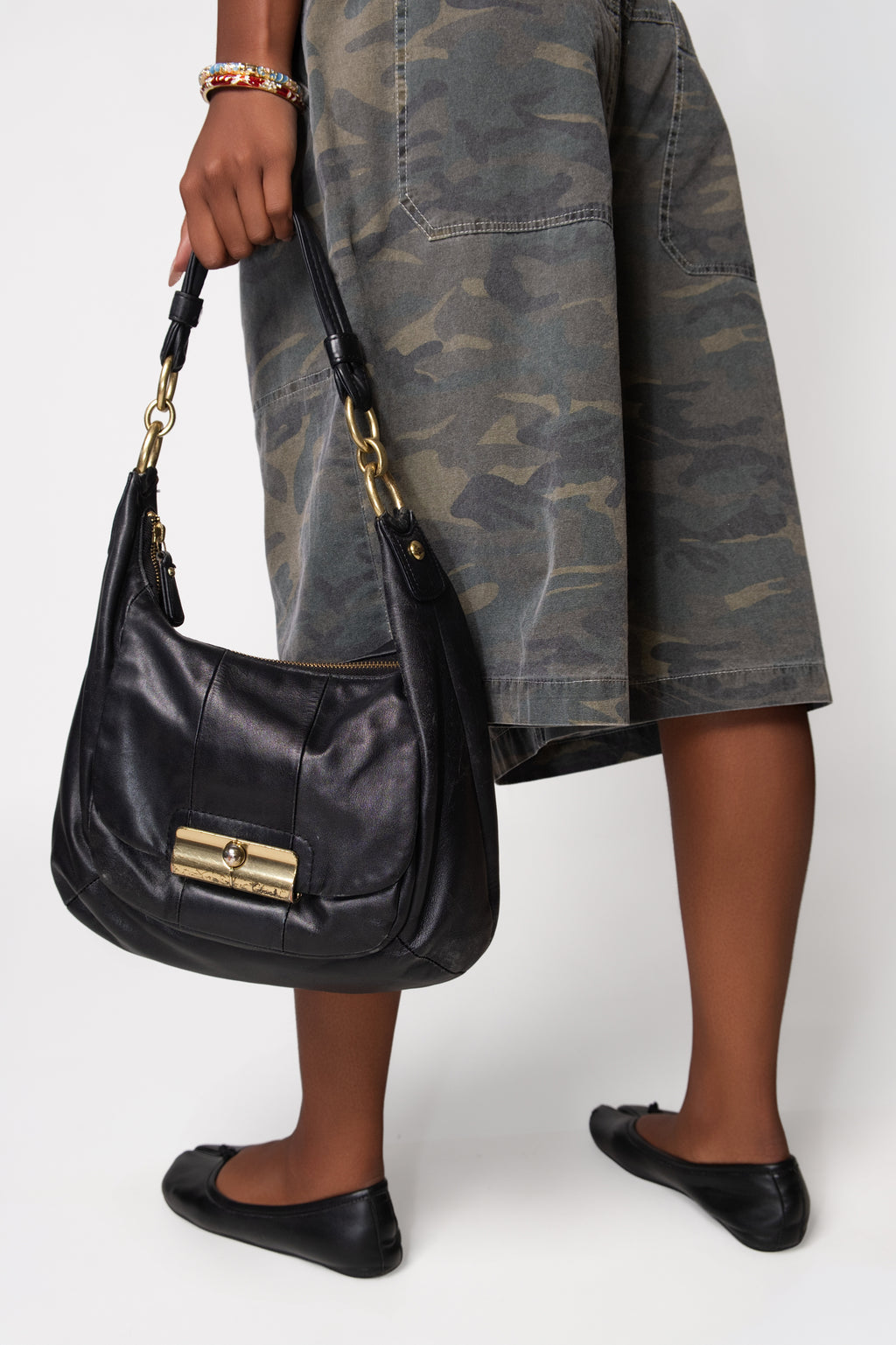 2010 Coach Kristin Black Leather Hobo Bag