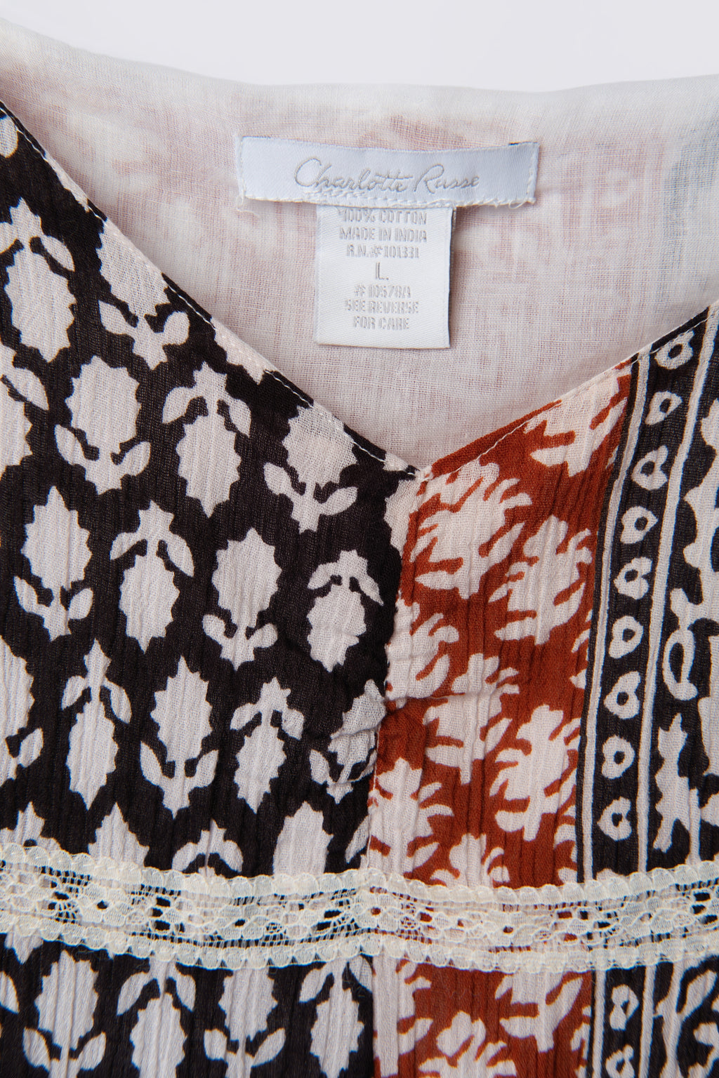 Y2K Charlotte Russe Boho Cotton Maxi Dress