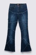 Y2K Lazer Raw Edge Patchwork Lowrise Flares