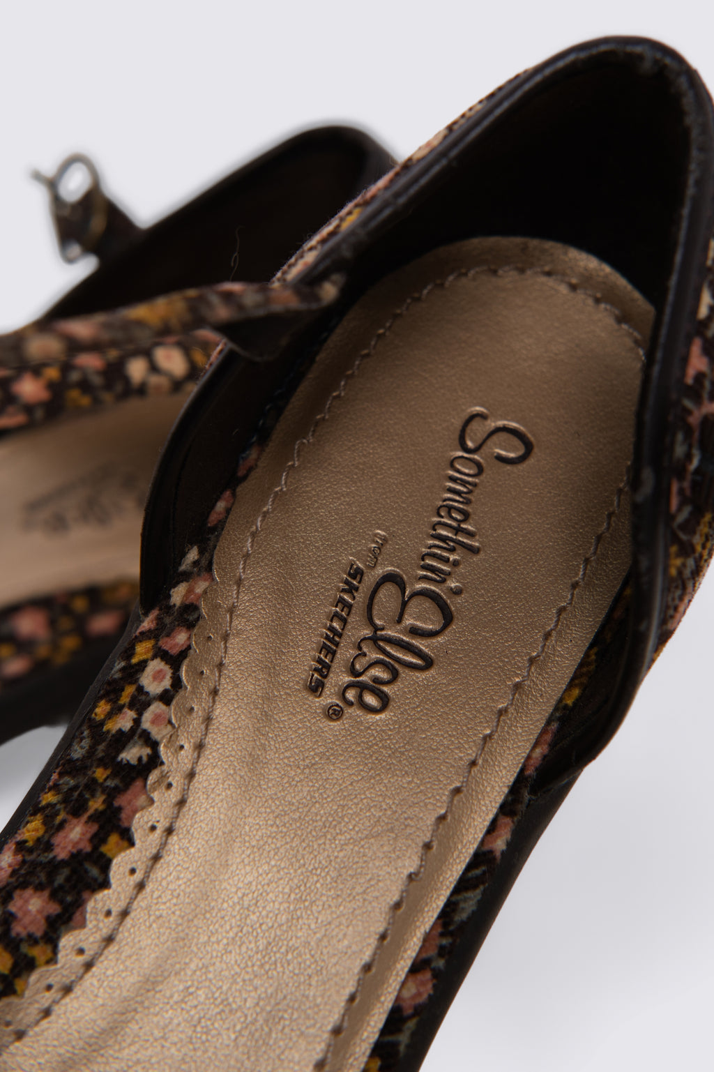 Y2K Floral Corduroy Ankle Strap Shoes