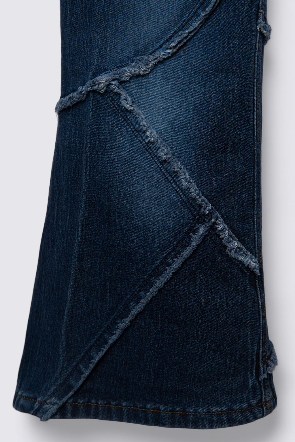 Y2K Lazer Raw Edge Patchwork Lowrise Flares