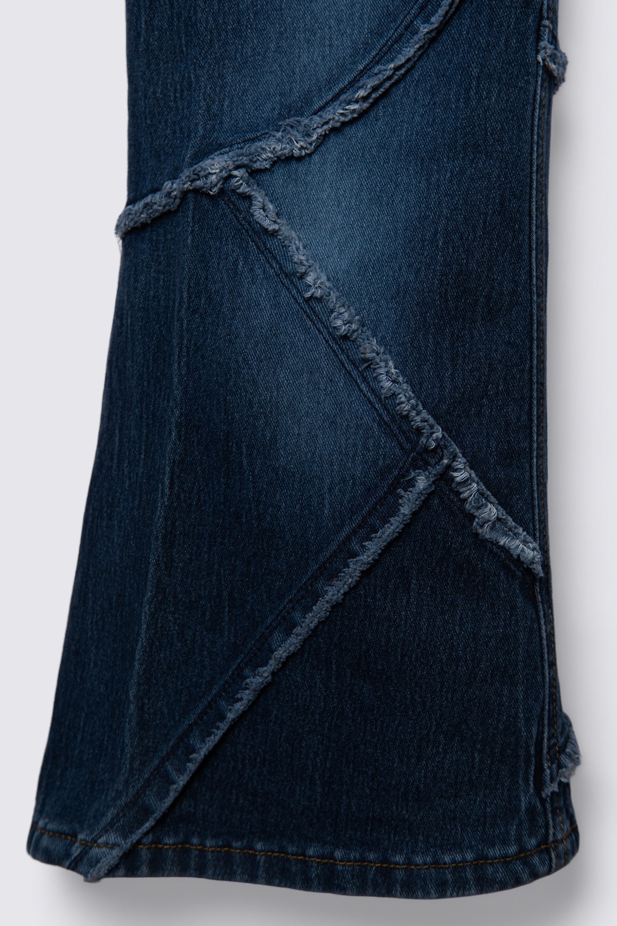 Y2K Lazer Raw Edge Patchwork Lowrise Flares