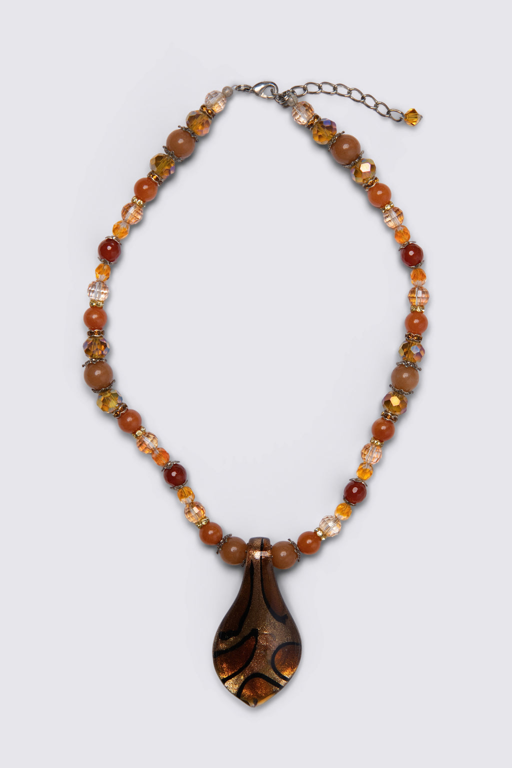 Y2K Beaded Murano-Style Art Glass Pendant