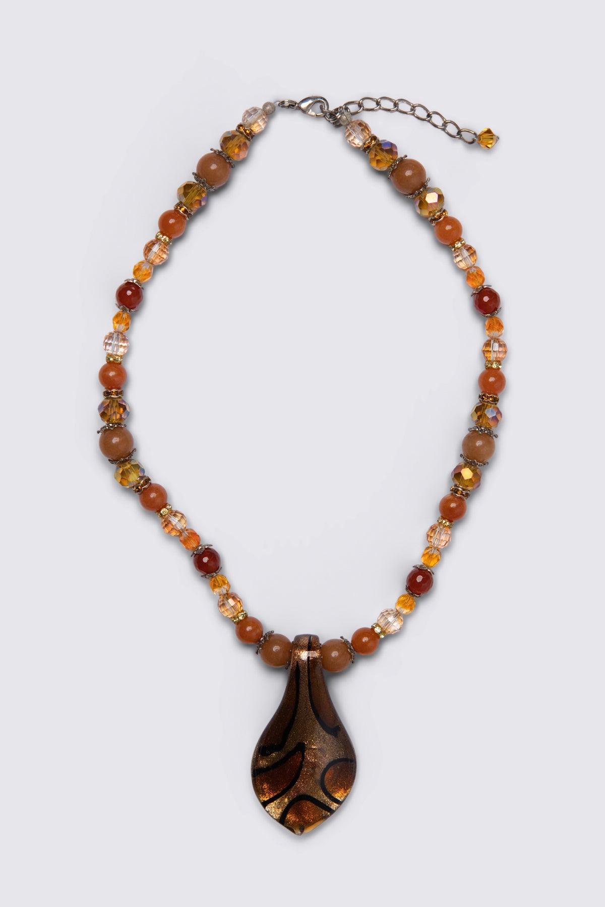 Y2K Beaded Murano-Style Art Glass Pendant