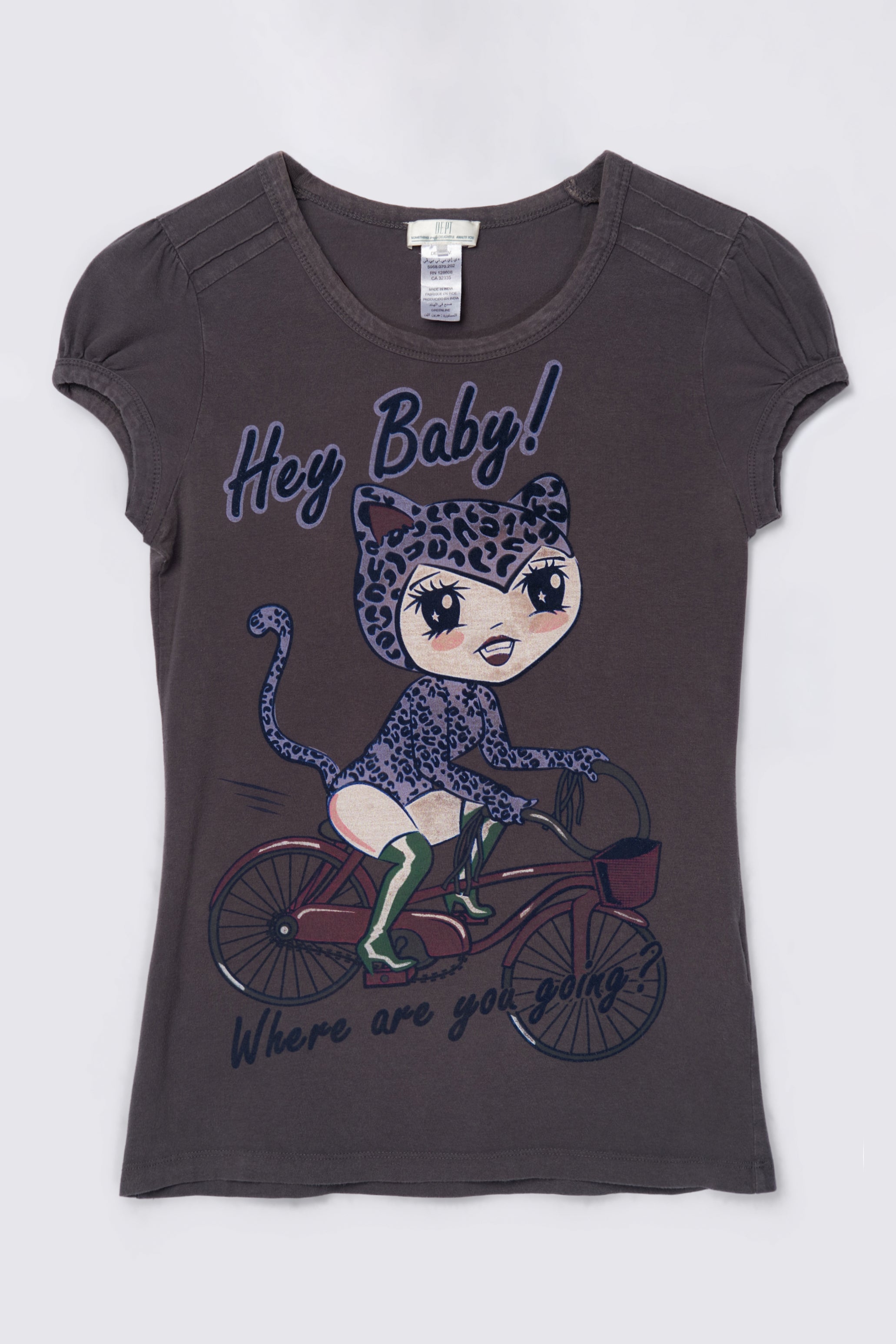 Y2K Euro DEPT Graphic Baby Tee
