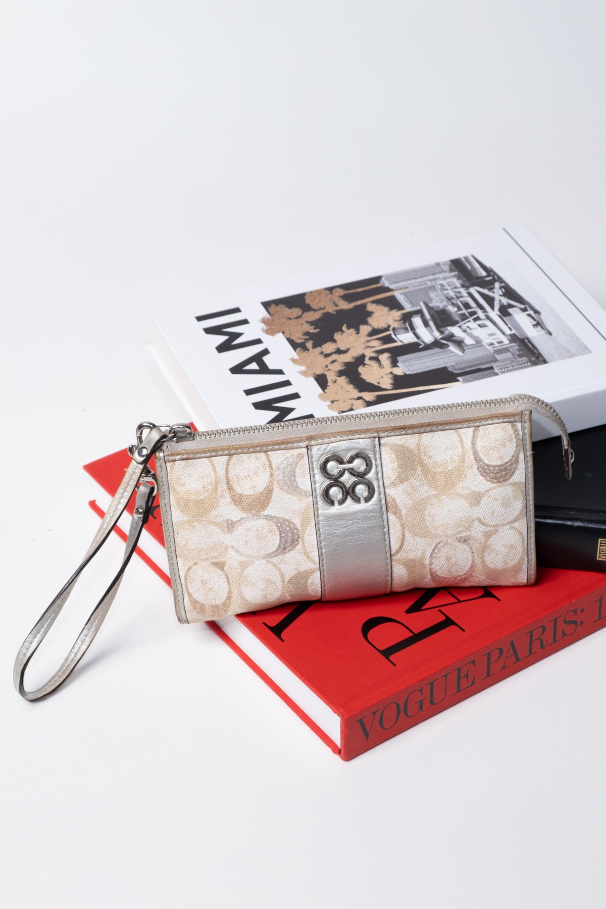 Golddust Vintage Coach Julia Embellished Signature Wristlet