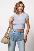 Literally Just A Girl Lace Trim Baby Tee