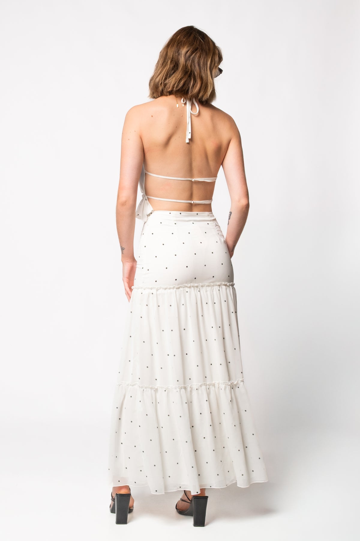 Noa Tiered Polka Dot Maxi Skirt