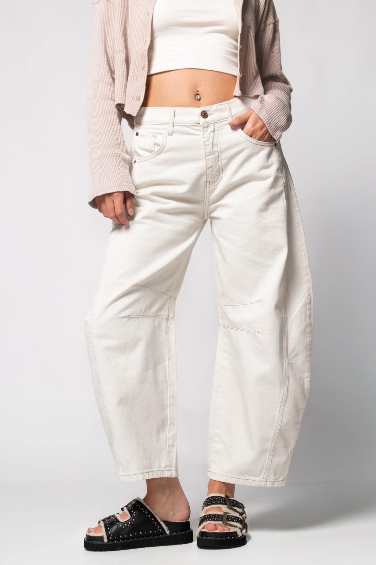 Free People Good Luck Midrise Barrel Jeans