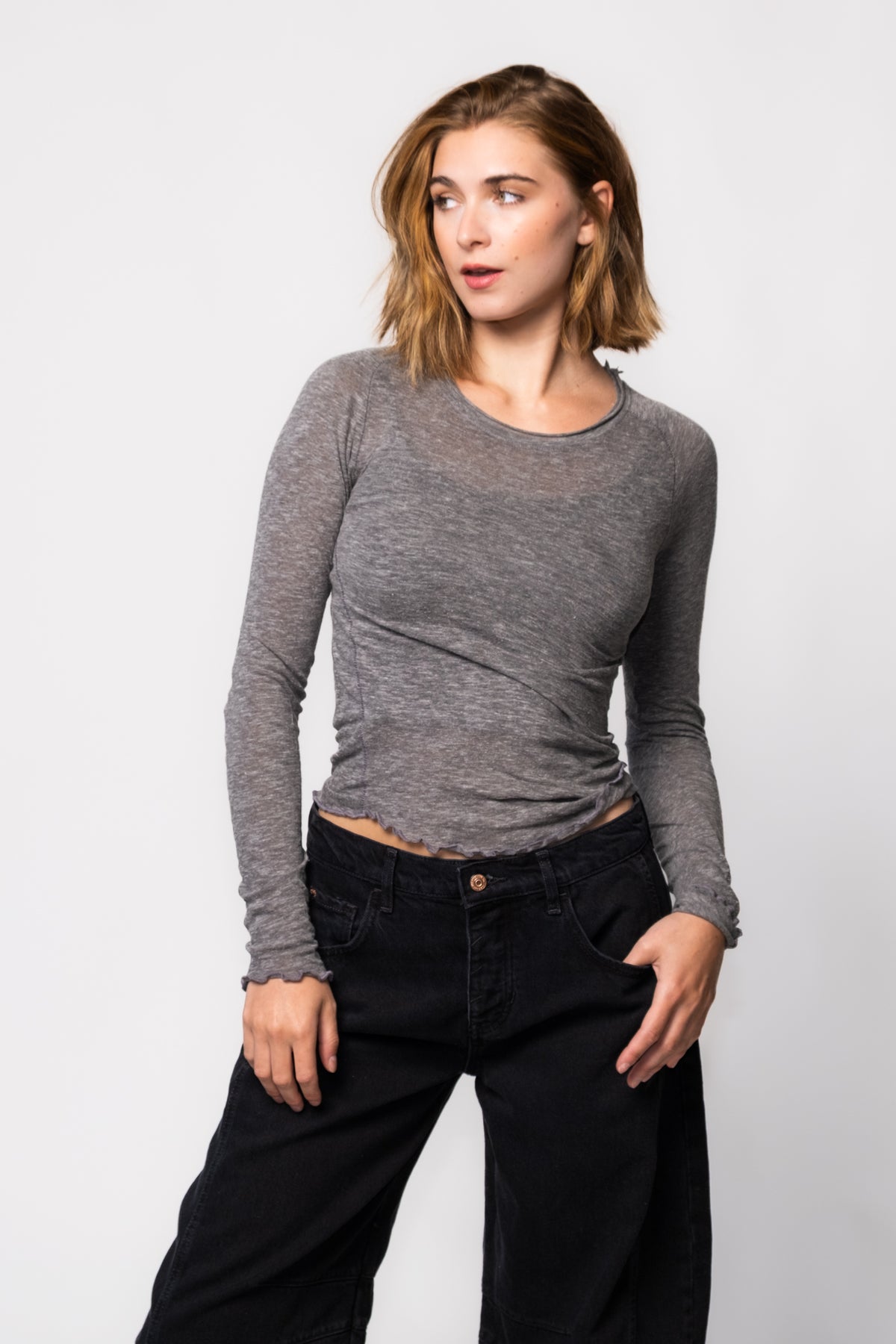 Free People Be My Baby Long Sleeve Layering Top