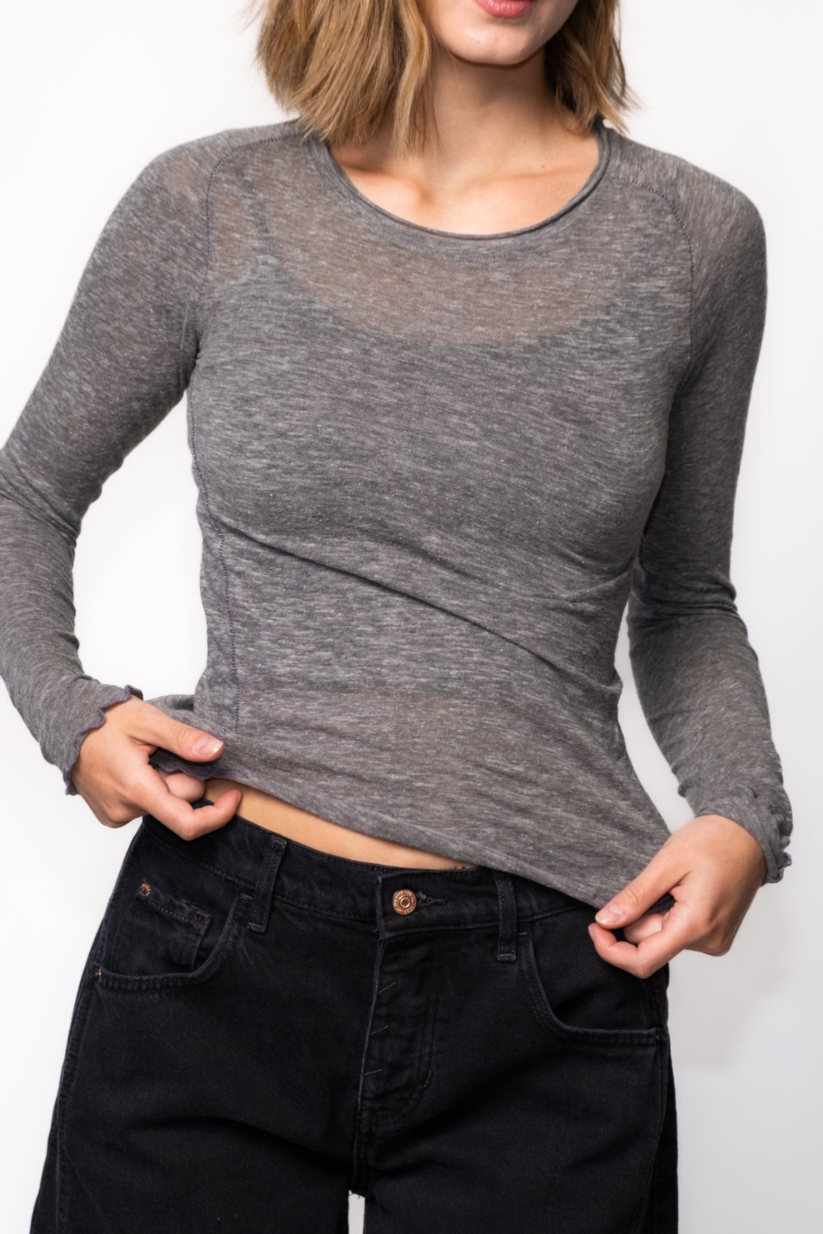 Free People Be My Baby Long Sleeve Layering Top