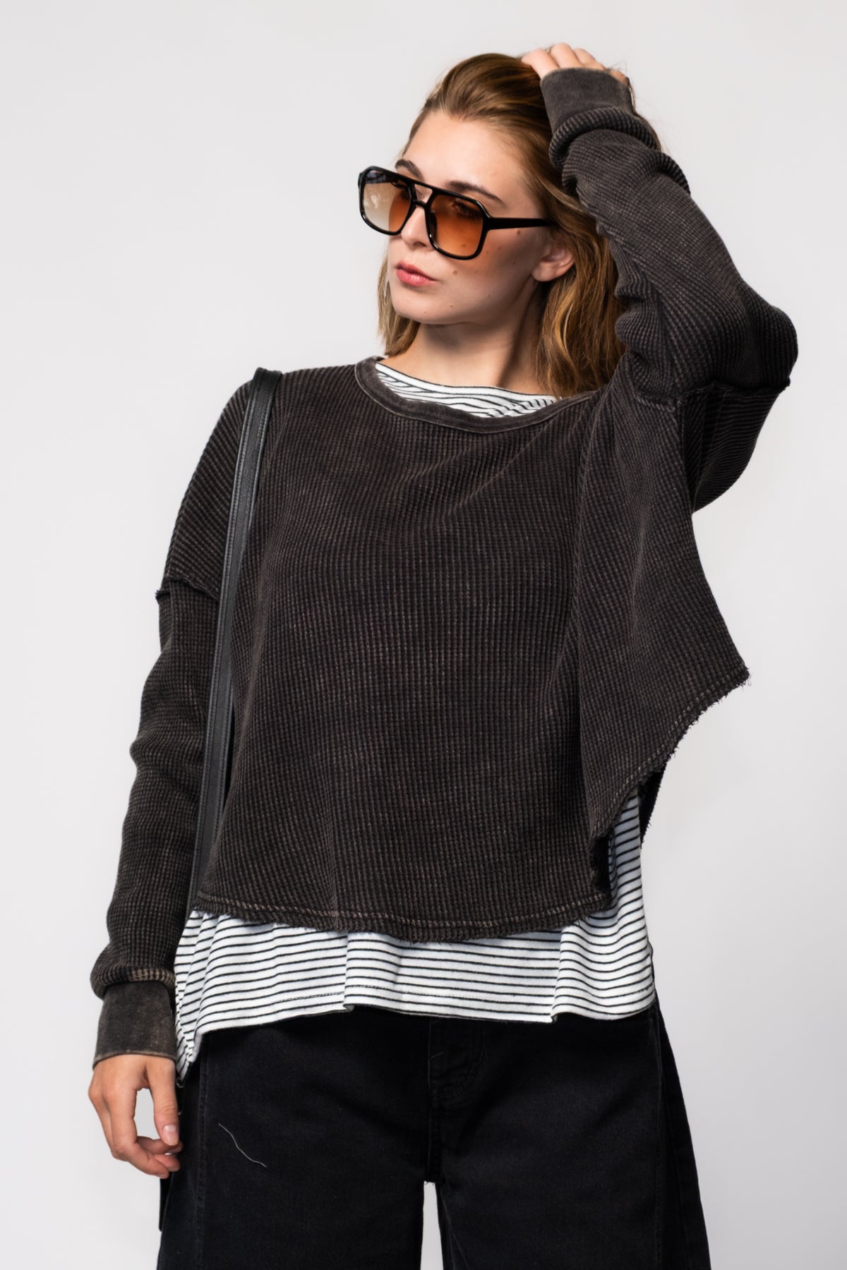 Shoreline Waffle Knit Long Sleeve Top