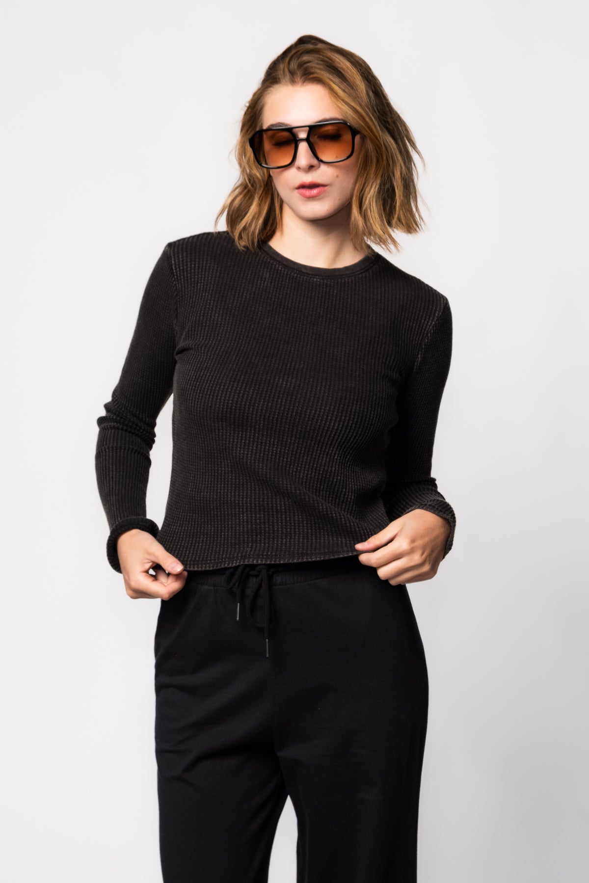 Luxe Waffle Knit Layering Top