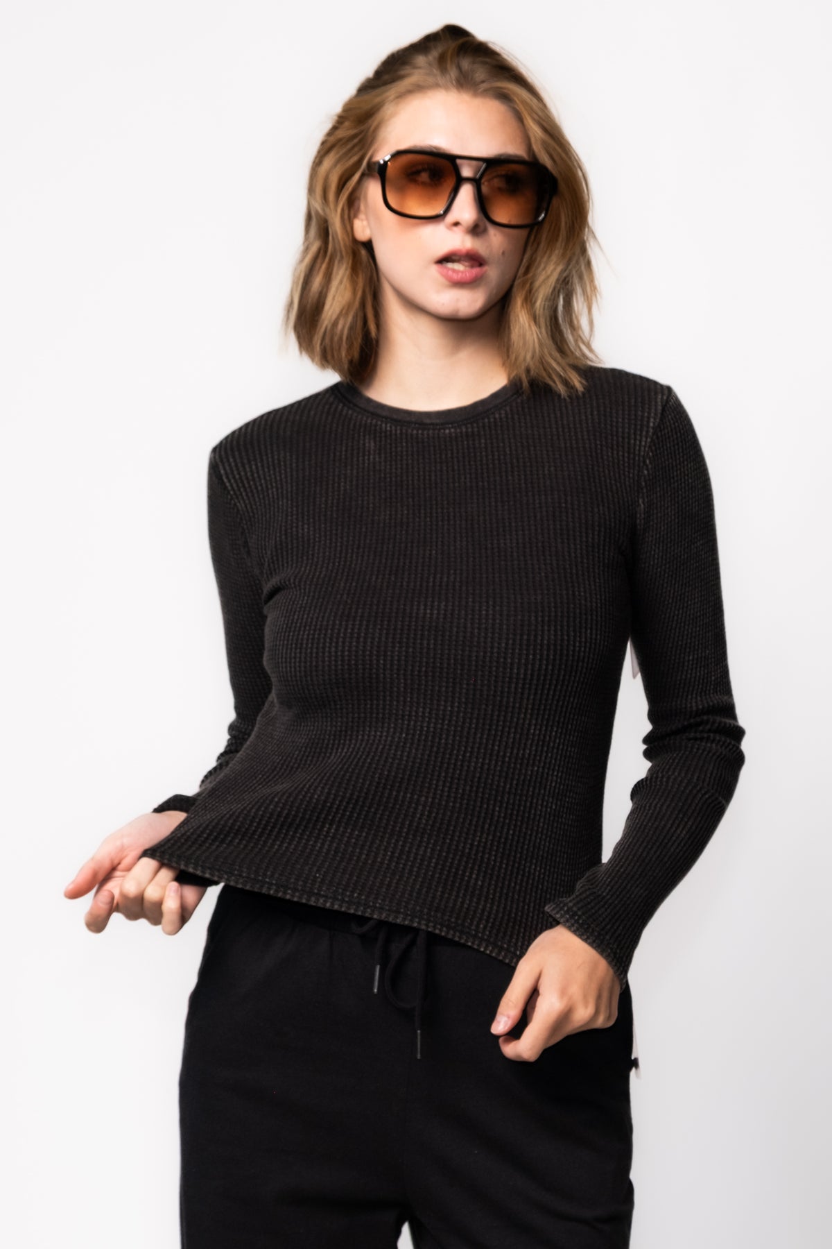 Luxe Waffle Knit Layering Top