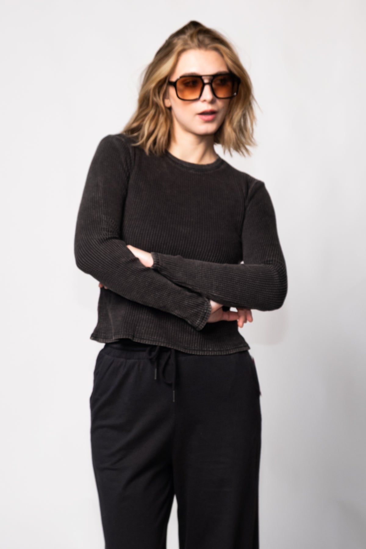 Luxe Waffle Knit Layering Top