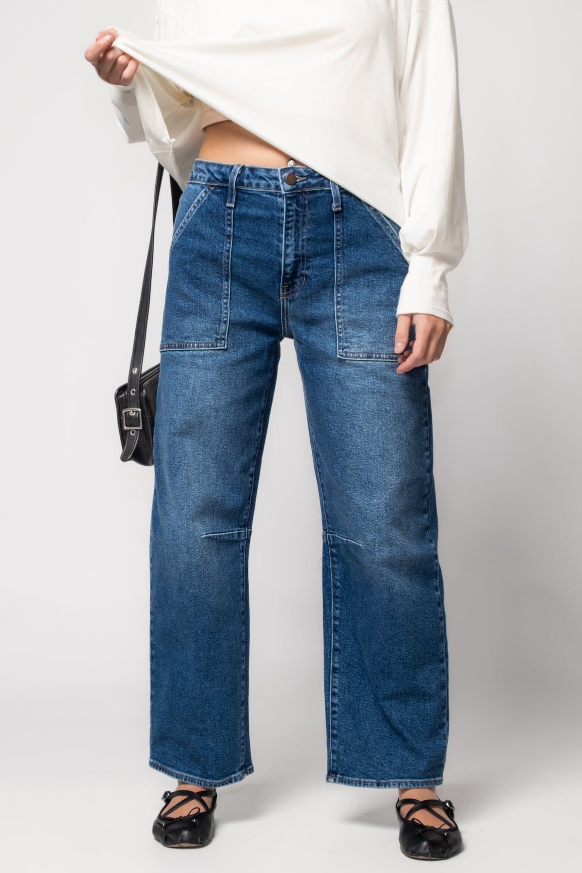 Just Black Utility Pocket Barrel Leg Jeans