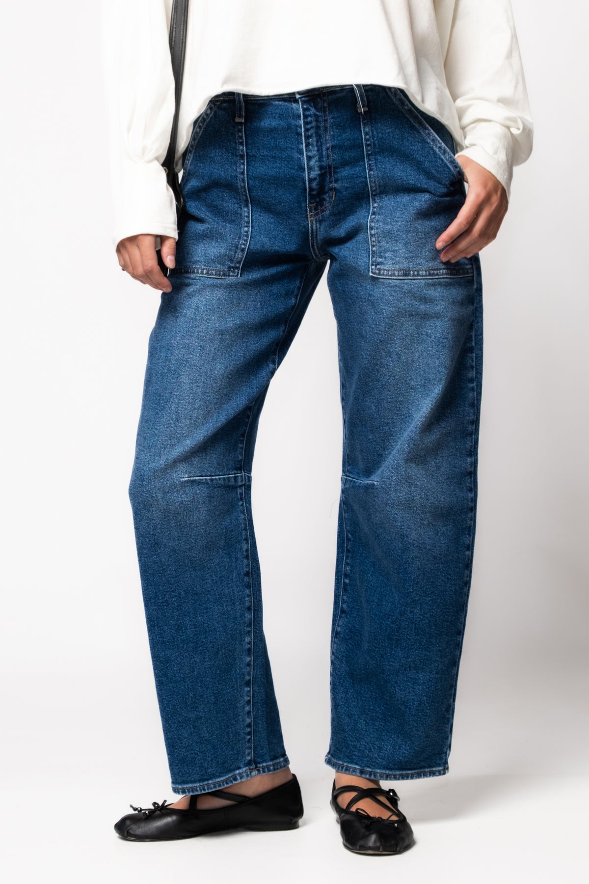 Just Black Utility Pocket Barrel Leg Jeans