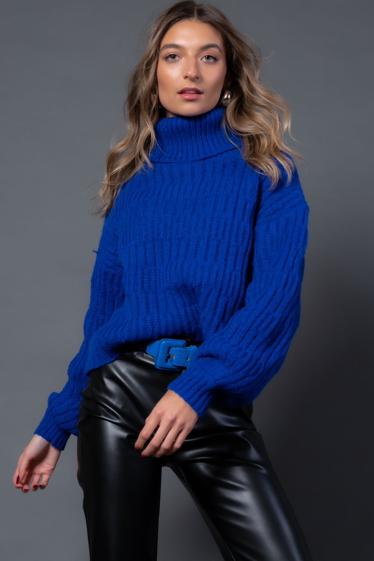 Rayna Cropped Turtleneck Sweater