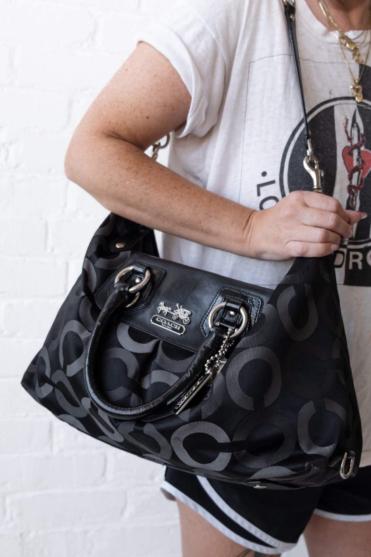Golddust Vintage Coach Y2K Op Art Sabrina Duffle