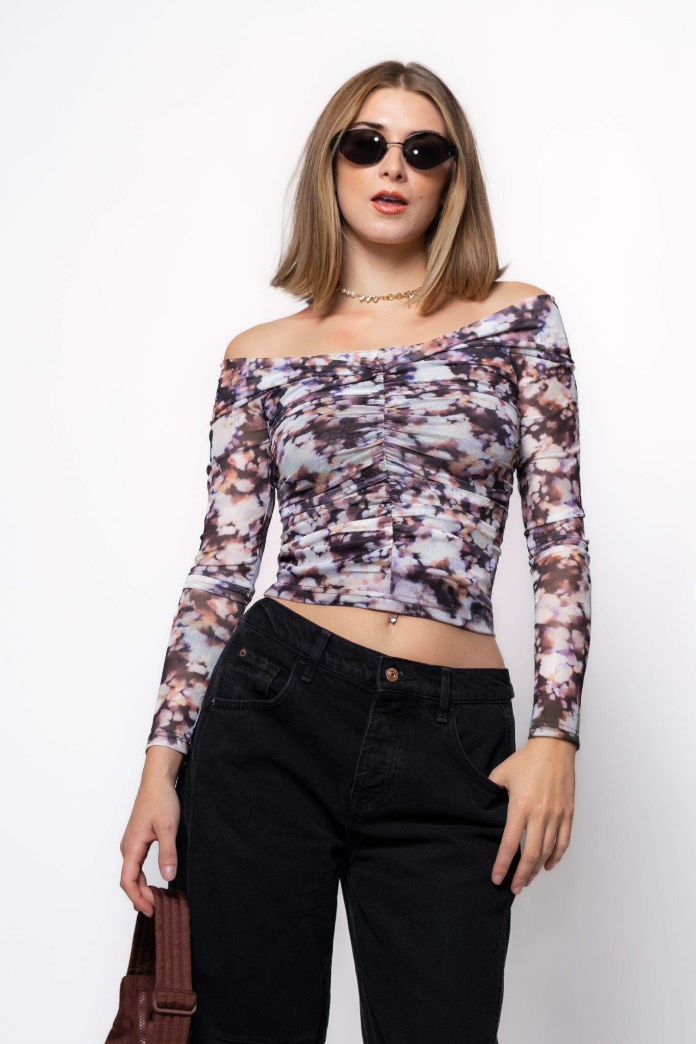 MINKPINK Audrey Off The Shoulder Mesh Top