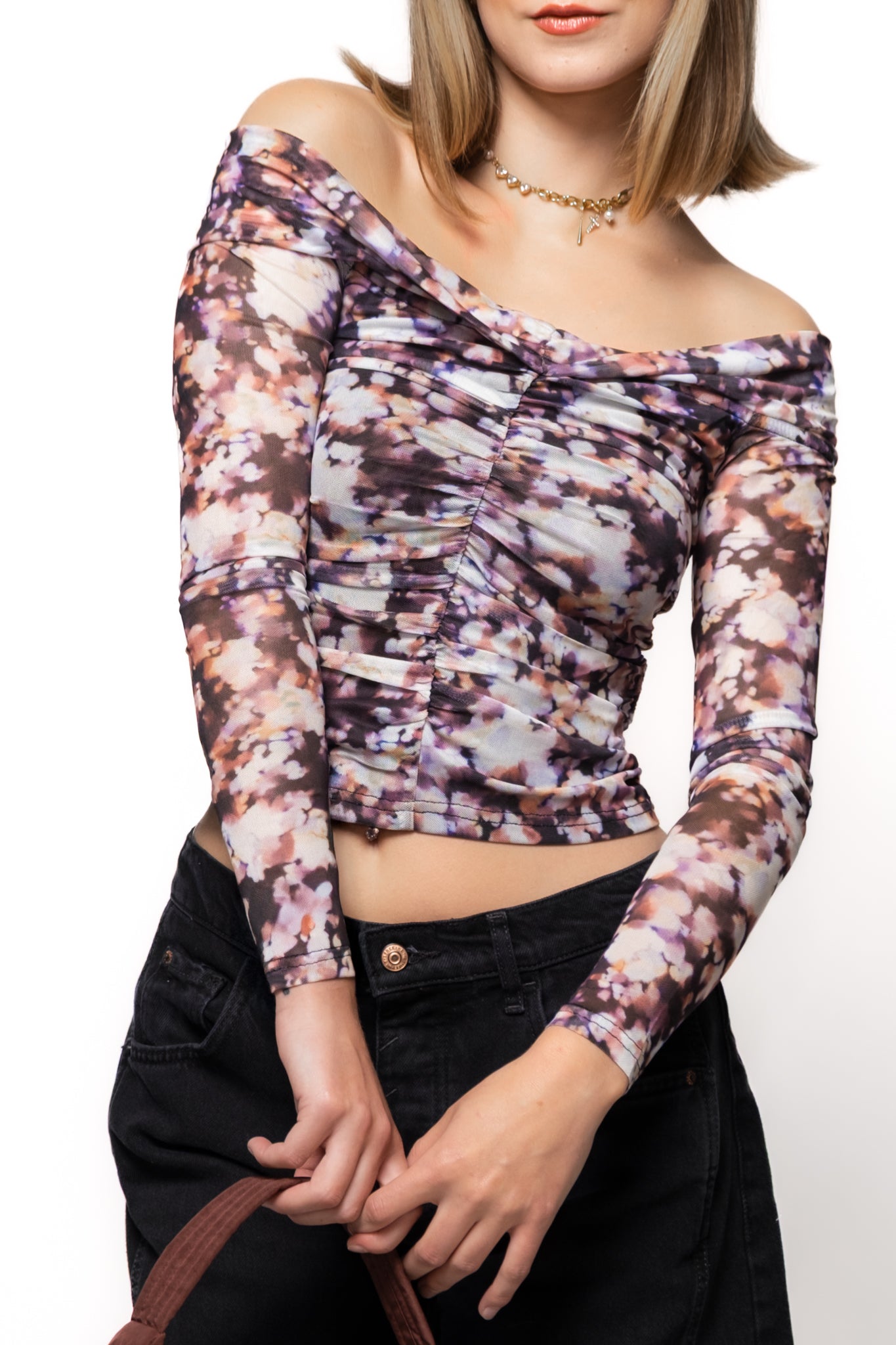 MINKPINK Audrey Off The Shoulder Mesh Top