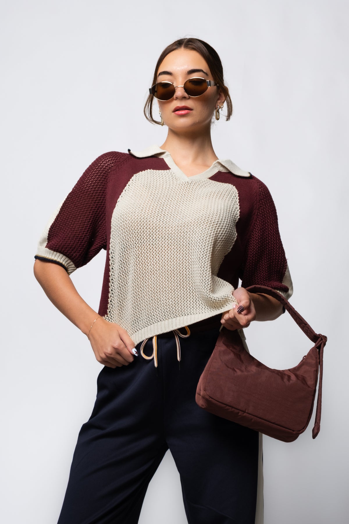 Steve Madden Axon Collared Sweater Top