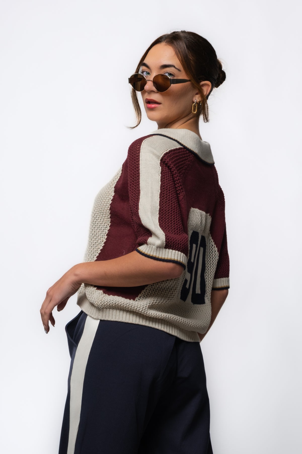 Steve Madden Axon Collared Sweater Top