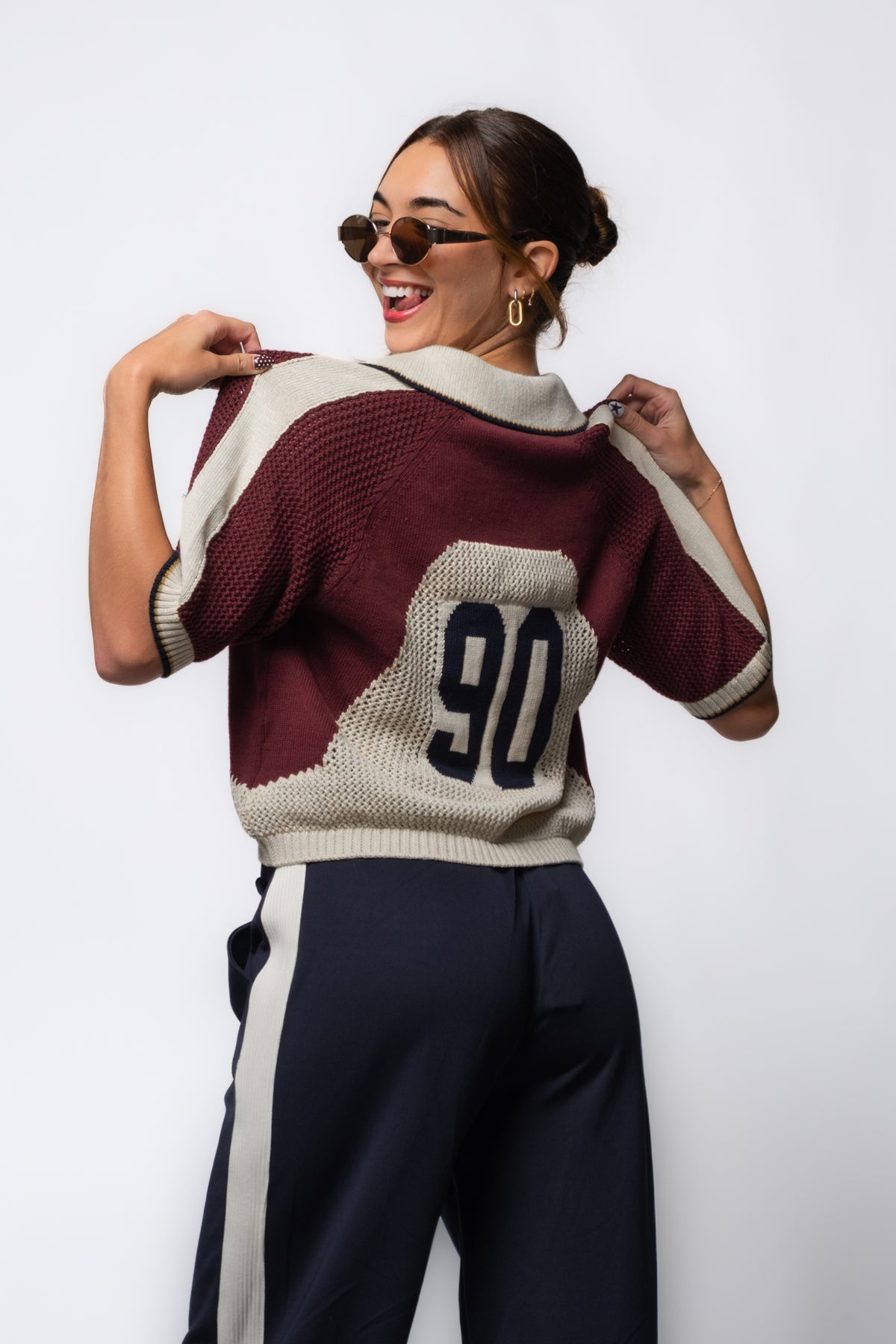 Steve Madden Axon Collared Sweater Top