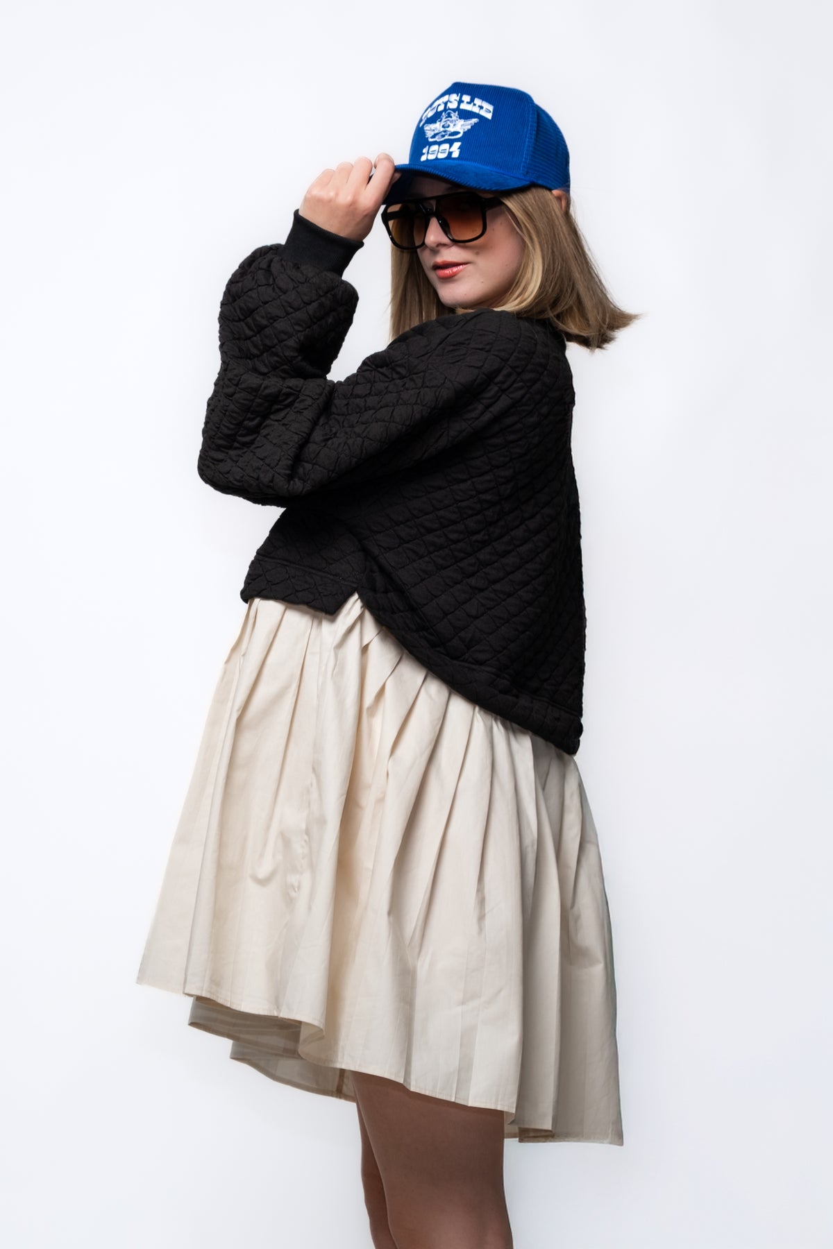Double Down Mixed Media Dress