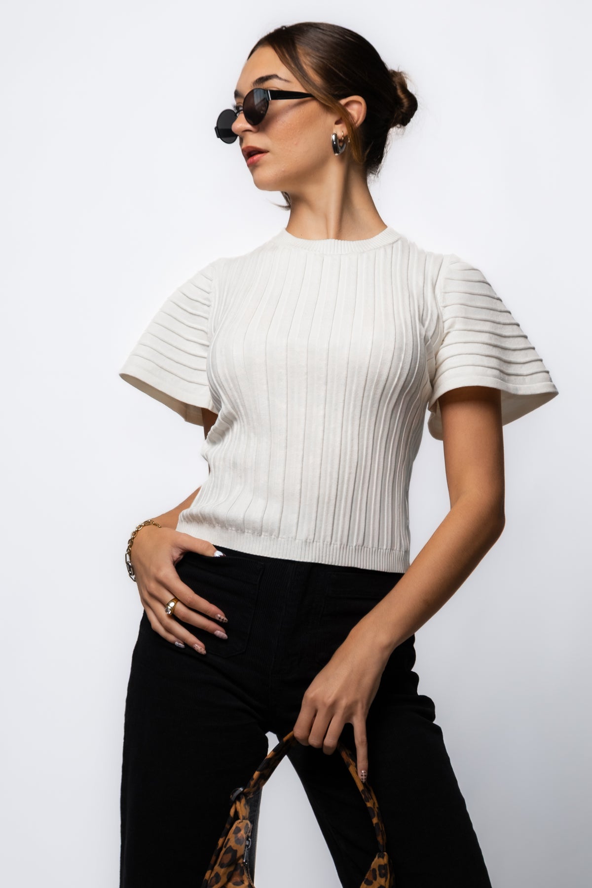 Steve Madden Allie Ribbed Knit Top