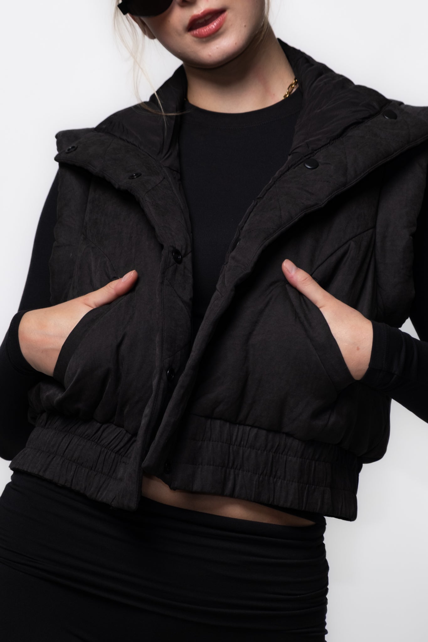 美品 Y2K DUVETICA down vest BLACK archive Maddie Quilted Puffer Vest – Calico