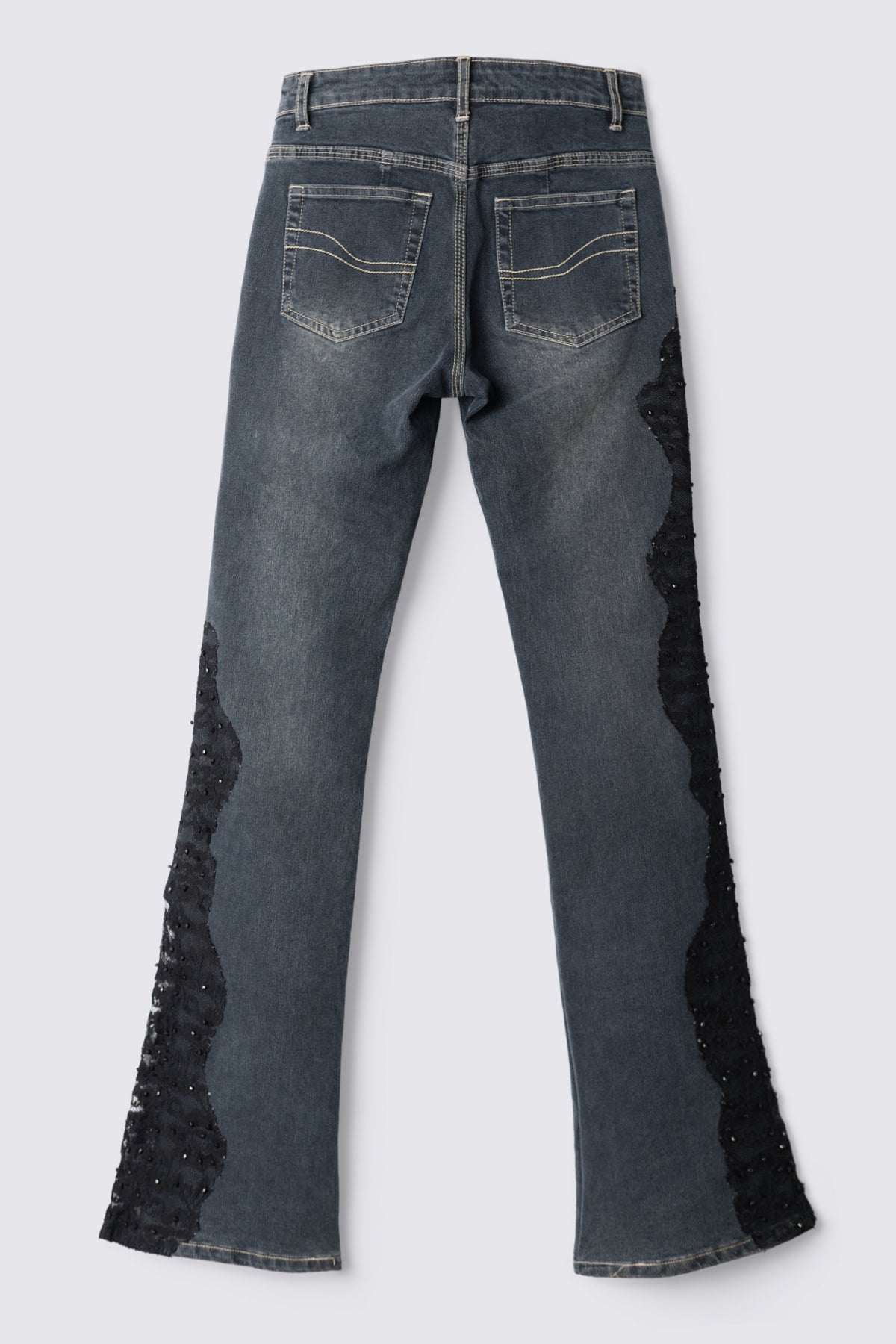 Y2K Cache Lowrise Lace Cutout Bootcut Jeans