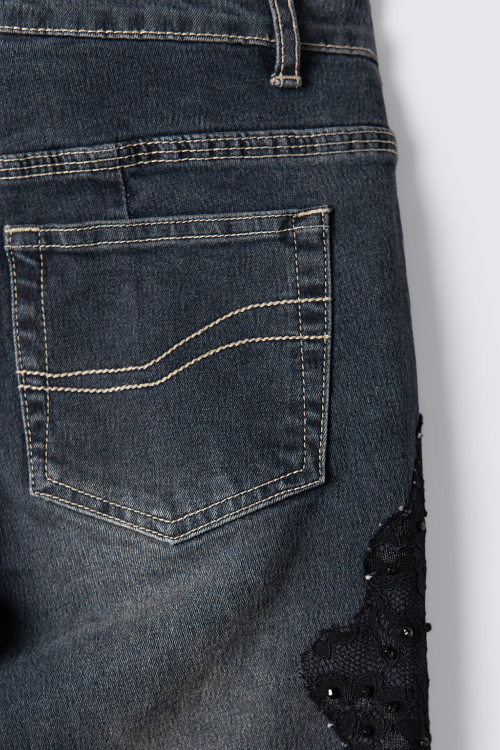 Y2K Cache Lowrise Lace Cutout Bootcut Jeans