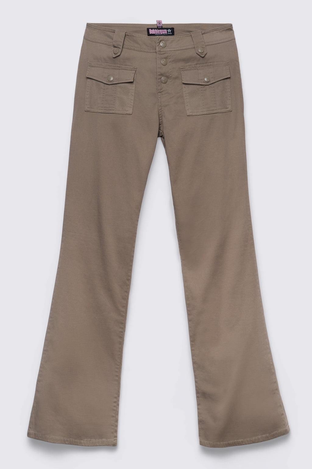 Y2K Bubblegum Snap Pocket Flare Trousers