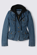 Y2K One Tuff Babe Layered Hoodie Denim Jacket