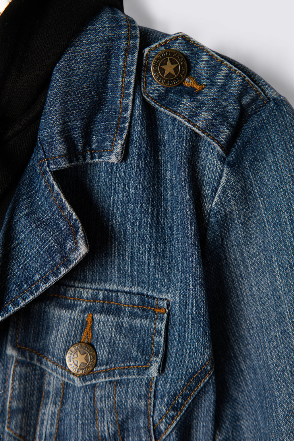 Y2K One Tuff Babe Layered Hoodie Denim Jacket