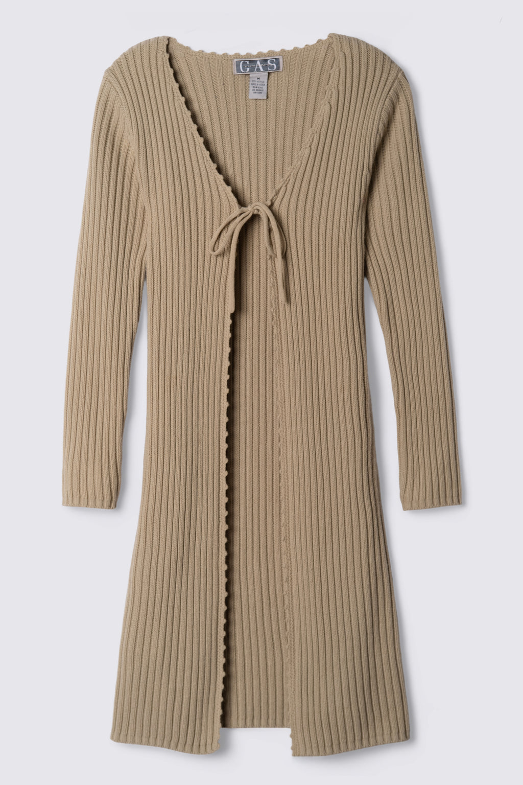 90s GAS Tie Front Midi Cardigan