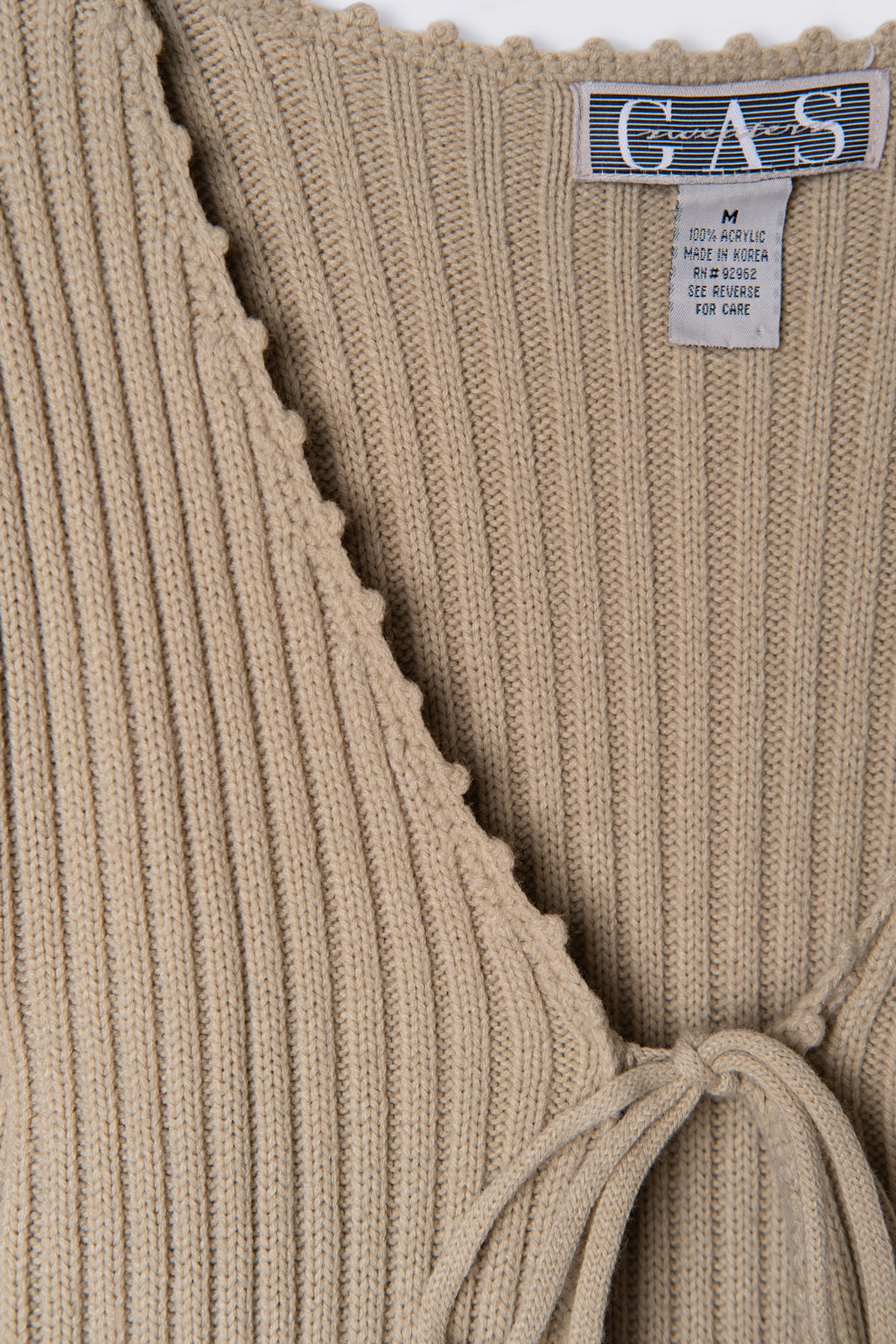90s GAS Tie Front Midi Cardigan